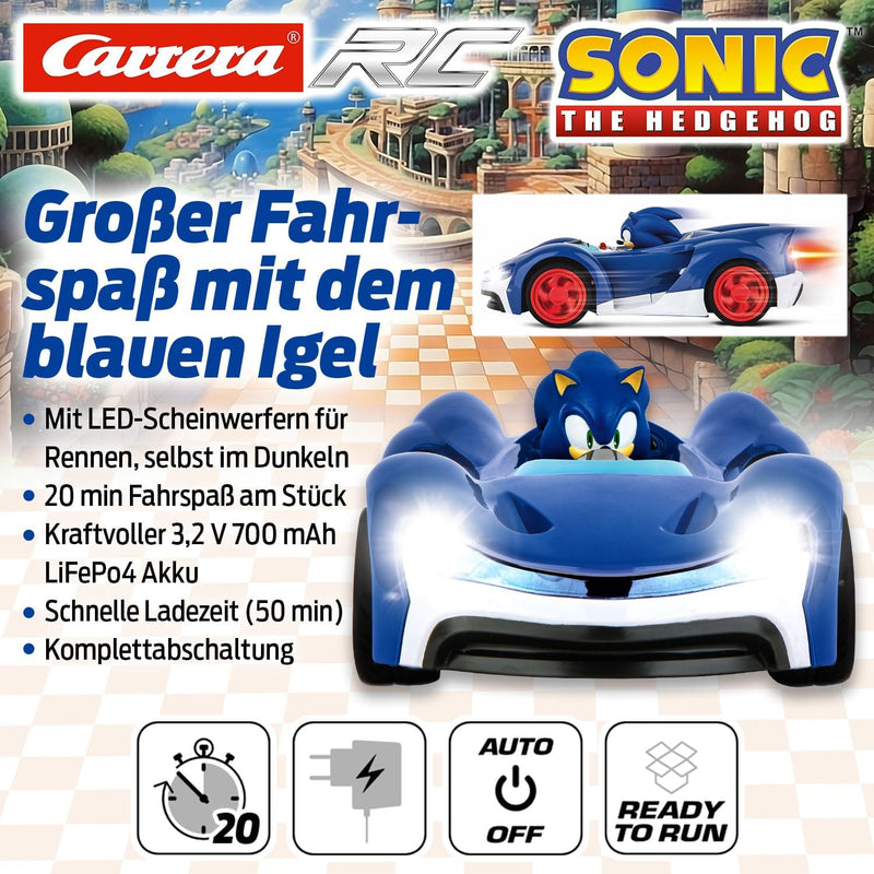 Carrera RC Team Sonic Racing - Sonic | Ferngesteuertes Auto | Rennboliden mit LED-Scheinwerfer | 27