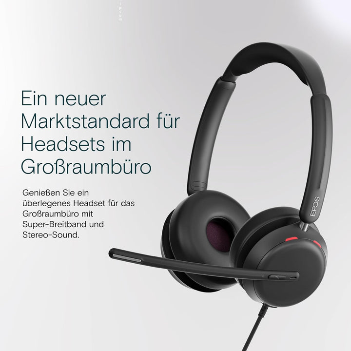 EPOS IMPACT 860 - Doppelseitiges kabelgebundenes USB-C & USB-A-Headset für PC mit Noise-Cancelling-M