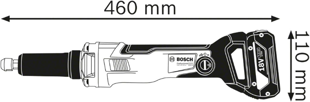 Bosch Professional 18V System Akku Geradschleifer GGS 18V-23 LC (Leerlaufdrehzahl 23.000 min-1, Conn