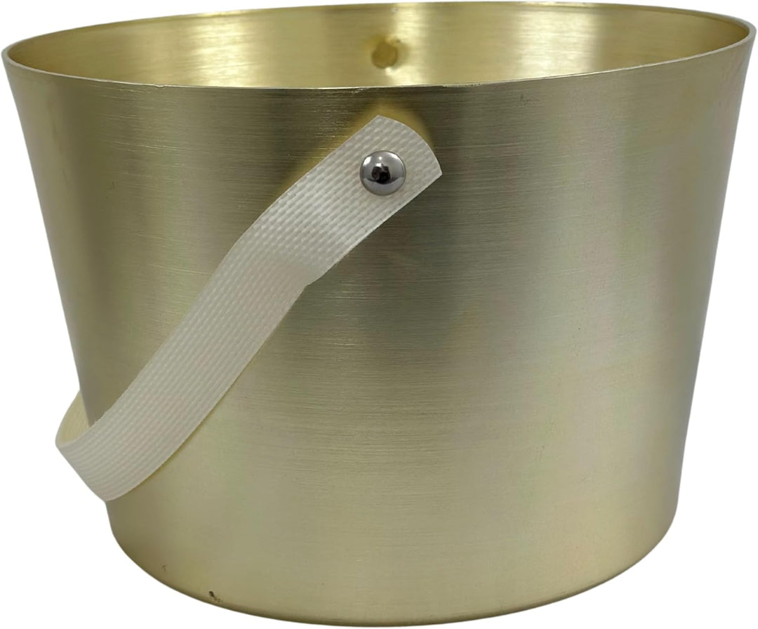 Saunaeimer aus Aluminium champagner mit flexiblem Tragegurt der Marke SudoreWell by MaReBa24®