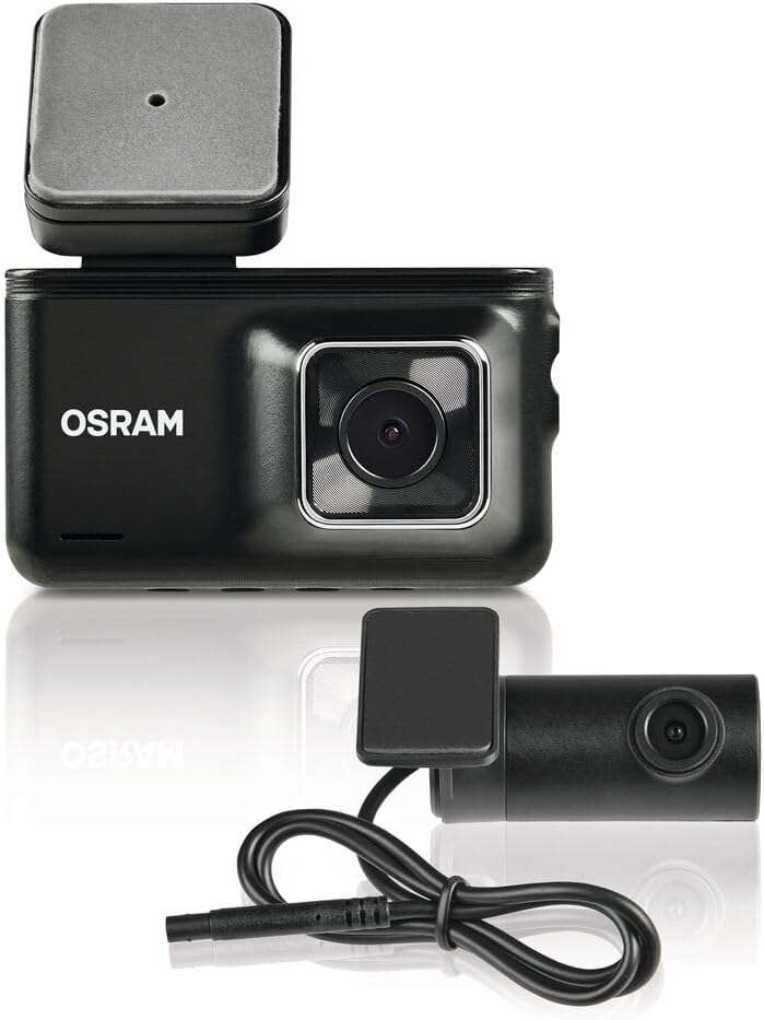 OSRAM ROADsight 3500R Dashcam mit Rückfahrkamera, 1296p HD, 3-Zoll-Display, 140° Weitwinkel, G-Senso