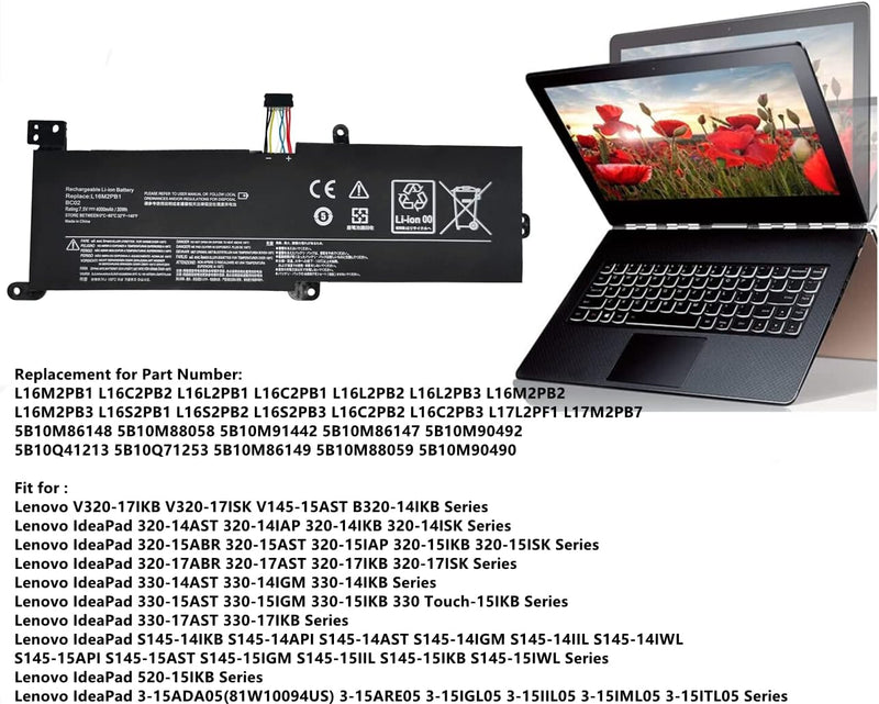 AKKEE L16M2PB1 L16C2PB1 L16C2PB2 L16L2PB1 Laptop Akku für Lenovo IdeaPad 320-14AST 320-14IAP 320-14I