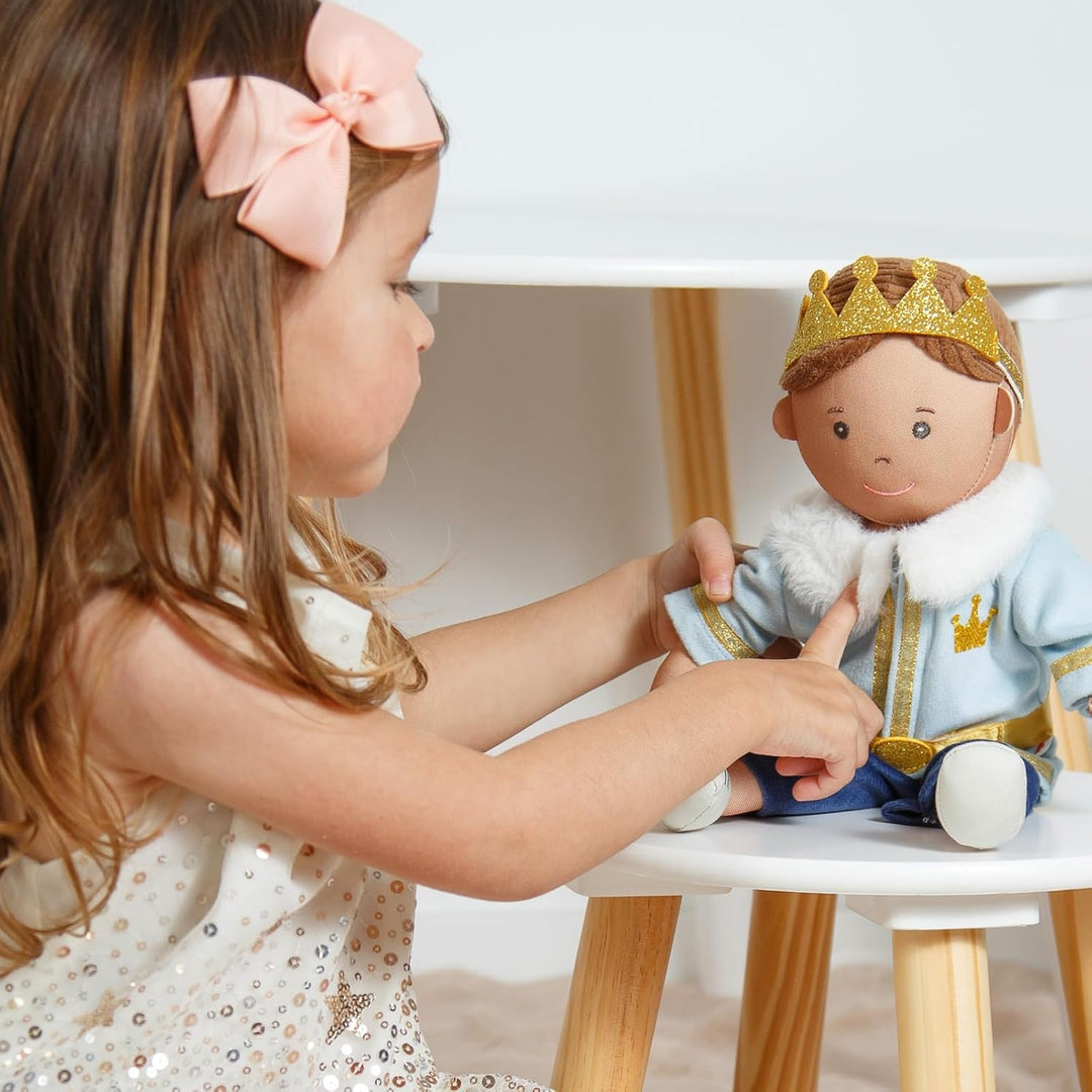 Heless 2685 - Puppenoutfit Prinz Luka in Blau und Gold, mit Krone und Plüsch-Kragen, für Puppen der