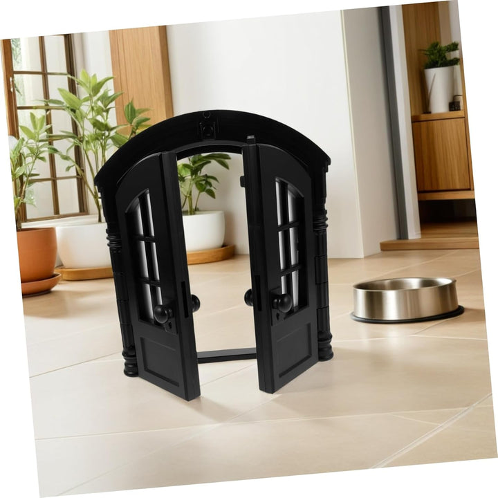 TOYANDONA Pet Gate mit Katzenklappe Doppelt Öffnende Innentür für Katzen und Kleine Hunde Einfache W