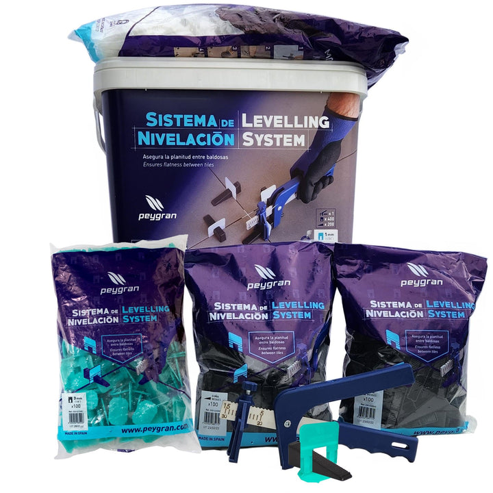 Peygran® Nivelliersystem 3mm 400 Laschen 200 Keile + Metallzange