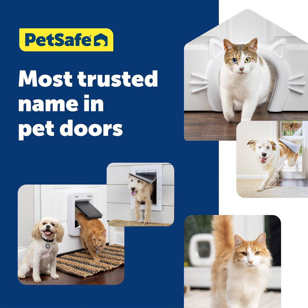 PetSafe - Grosse Katzenklappe - Für Türen im Innen- &amp; Aussenbereich - 4 Verschlussoptionen &amp; Sanft S