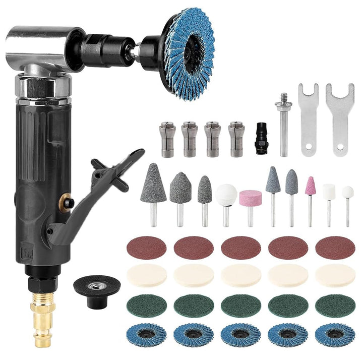 Druckluft Schleifer,Luftschleifer,Stabschleifer Druckluft,40pcs Druckluftschleifer Set,90-Grad-Biegu