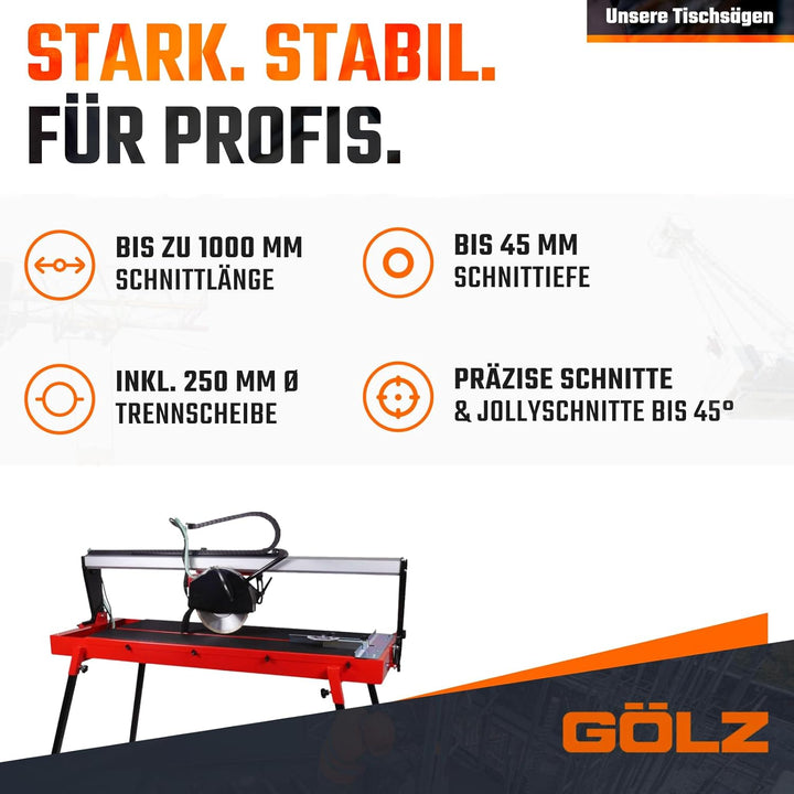 GÖLZ TC-250 - Brückenkopf - Fliesenschneidmaschine für die professionelle Anwendung!
