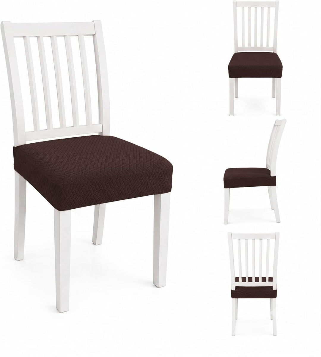 KELUINA Diamantgitter Jacquard wasserdichte Stuhl Sitzbezüge für Esszimmer Stretch Stuhl Sitzkissen