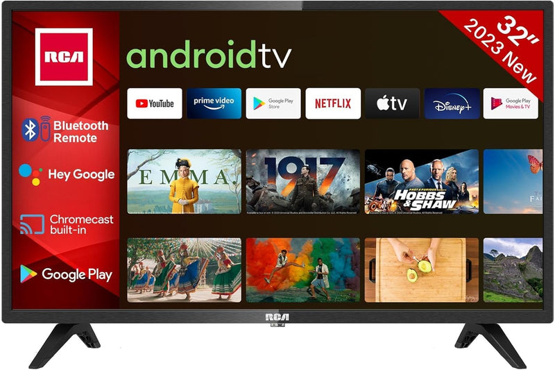 RCA RS32H2 Android Smart TV 32 Zoll (80 cm) mit Google Assistant, Chromecast, Netflix, Prime Video,