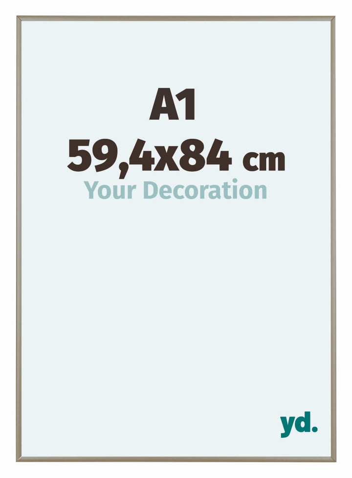 yd. Your Decoration - Bilderrahmen DIN A1 59.4x84 cm - Champagner - Bilderrahmen aus Aluminium mit A