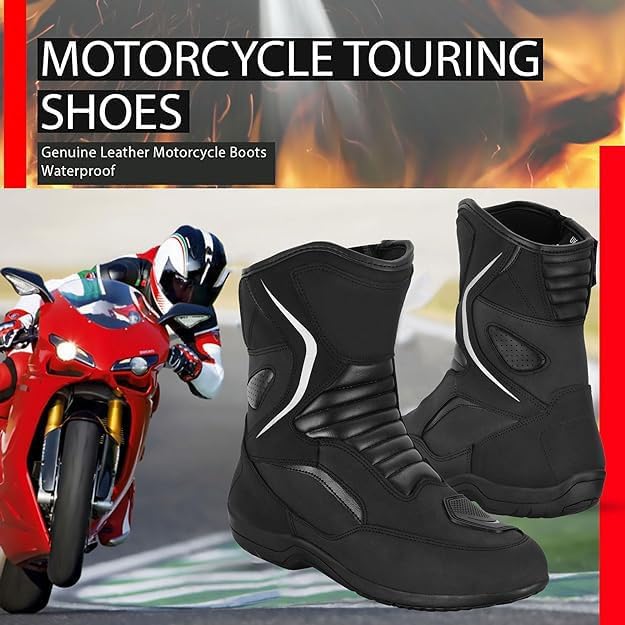 Motorradschuhe für Herren, verstärkte Strassenschuhe, Motorradstossschutz, rutschfeste Sohle, bequem