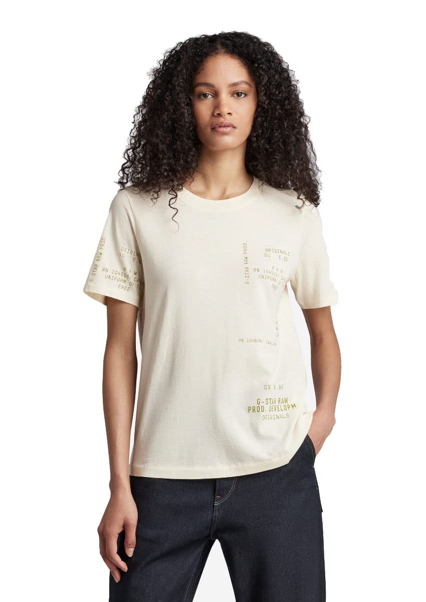 G-STAR RAW Damen Type Face Graphic Top Tops XXS Weiss (Papyrus D22337-4107-d113), XXS Weiss (Papyrus