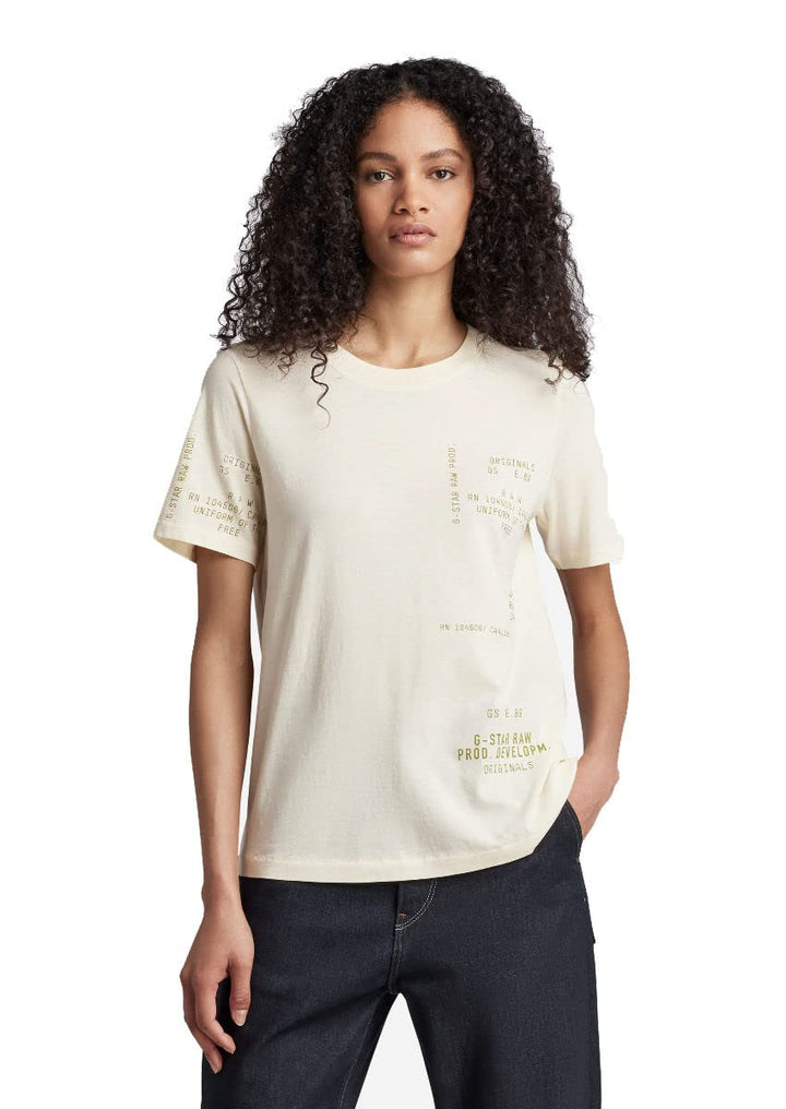 G-STAR RAW Damen Type Face Graphic Top Tops XXS Weiss (Papyrus D22337-4107-d113), XXS Weiss (Papyrus