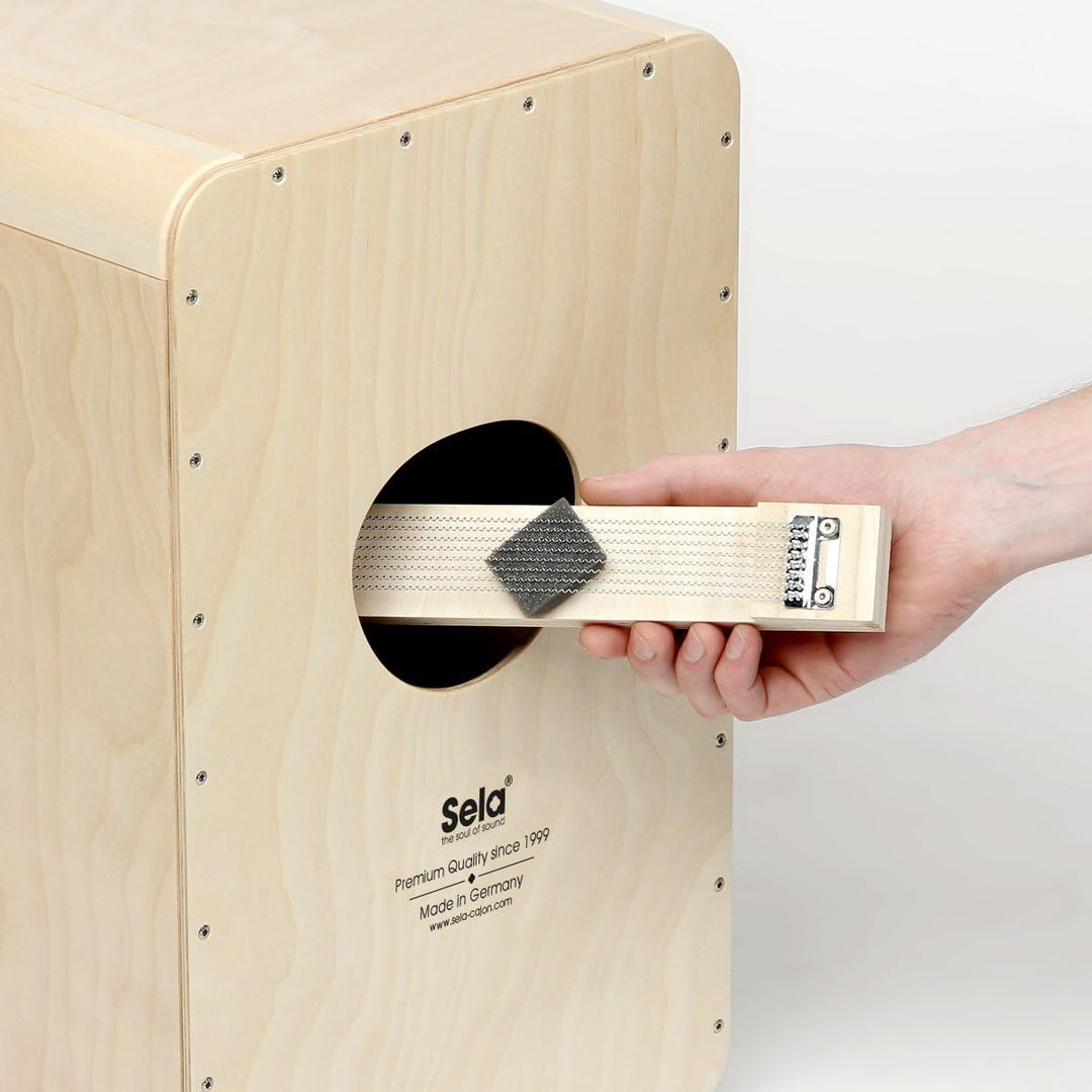 Sela SE 105 CaSela Dark Nut Snare Cajon - Hard Splash Spielfläche, spielfertig aufgebaut, Heller Kor