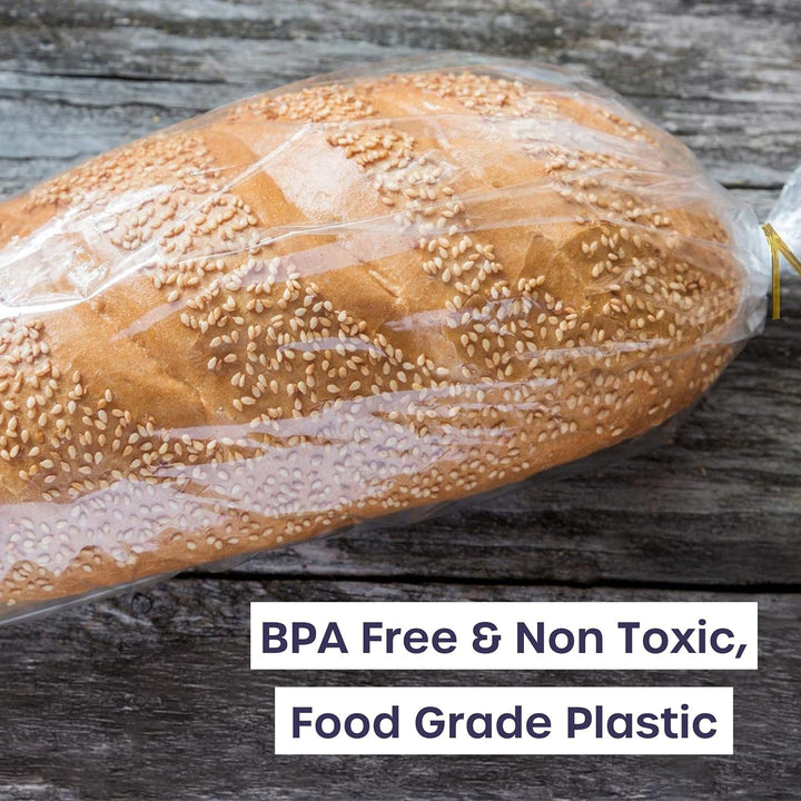 Klare Plastik-Brottüten – Packung mit 300 Brottüten für hausgemachtes Brot, Backbrötchen und Baguett