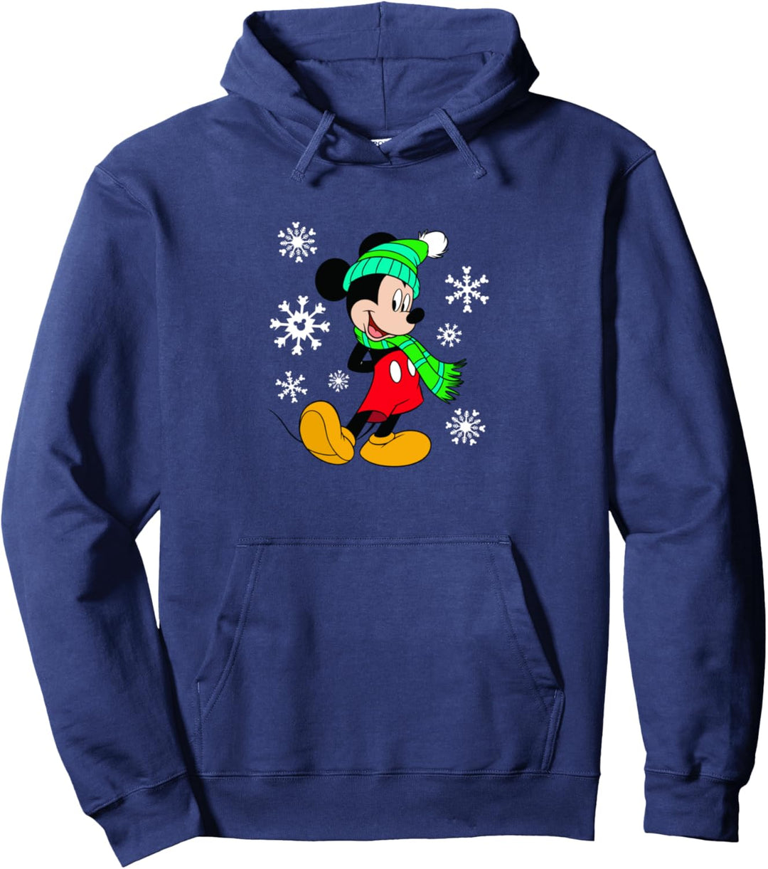 Disney Mickey Mouse Winter Hat Scarf & Snowflake Weihnachten Pullover Hoodie