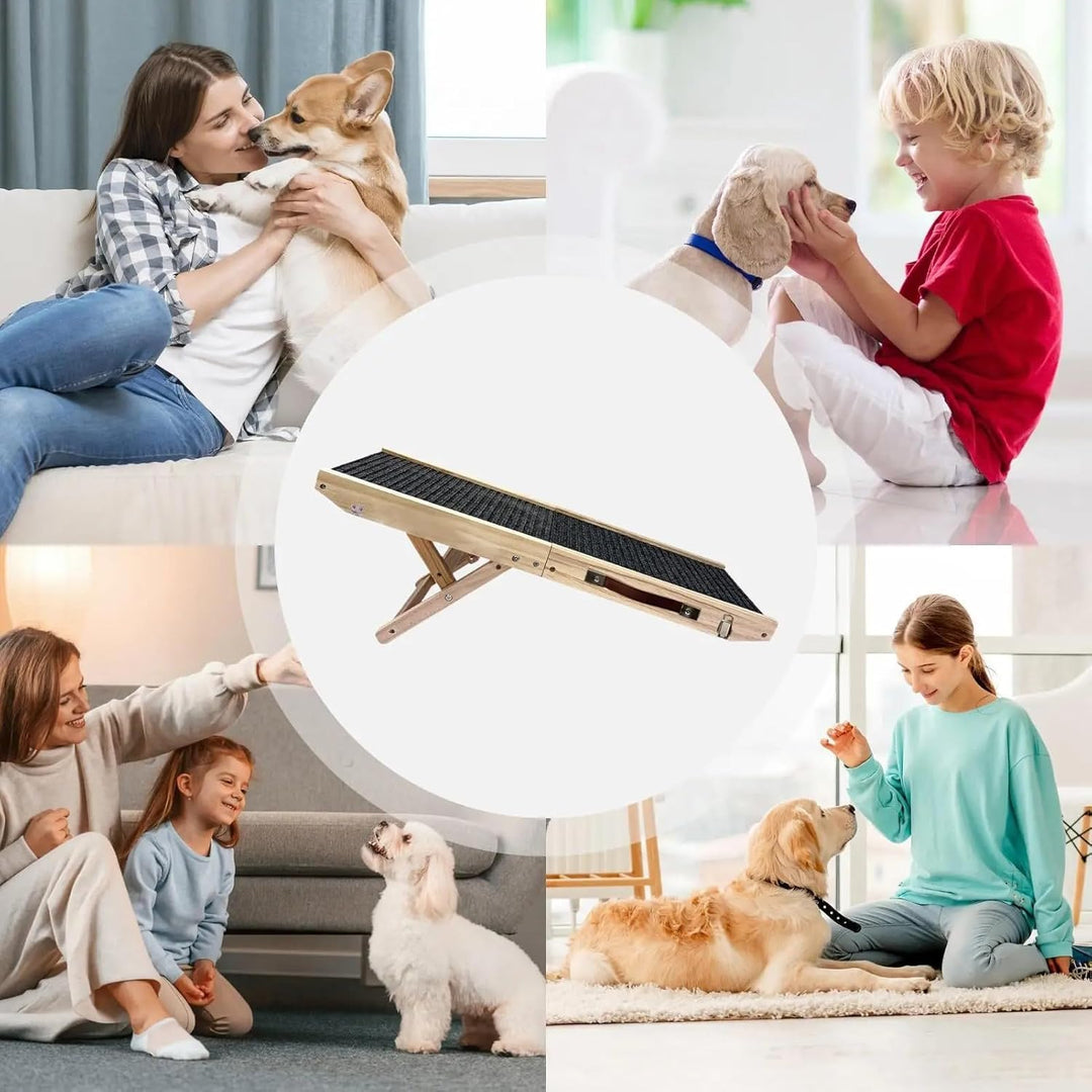 NEWFUN Hunderampe Sofa, Haustiertreppe für kleine Hunde und Katzen, ausgestattet mit rutschfesten Ma