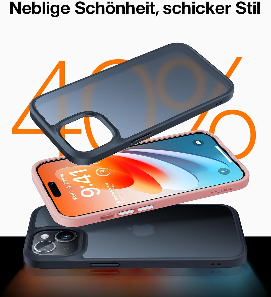 TORRAS für iPhone 13 Hülle Echter Zertifizierter Militärschutz Handyhülle iPhone 13 Case Stossfest K