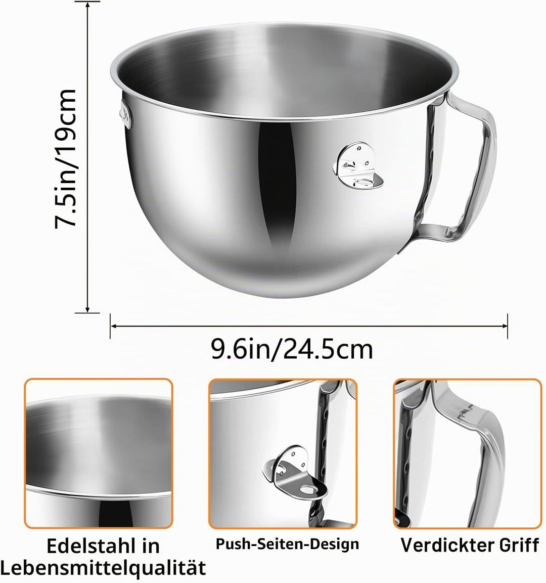 KN256WW Flachschlägelaufsatz aus Edelstahl für Kitchen Aid Bowl Lift Standmixer