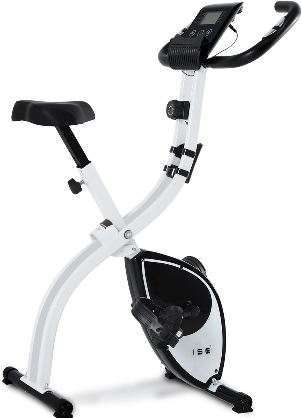 ISE X-Bike Fitnessbike für Zuhause Heimtrainer Fahrrad Klappbar F-Bike verstellbare Magnetron-Widers