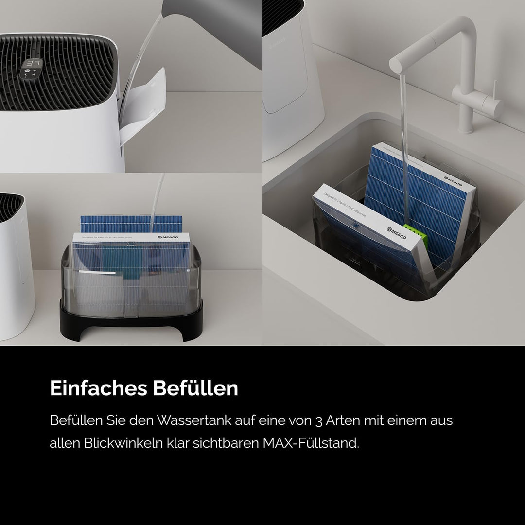 Meaco Armin 680 ml Verdunstungsbefeuchter für Zimmer mit zu 89 m2, grosser 4,7 L Tank, für weiches u