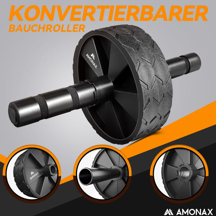 Amonax Bauchroller, bauchtrainer ab roller, bauchmuskeltrainer ab wheel set, mit Rutschfester, inkl.