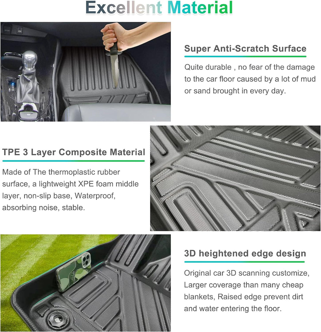 GAFAT Toyot-a C-HR 2016-2023 Fussmatten, CHR Fussmatten Gummimatten Original, 3D-Scannen TPE Hoher R