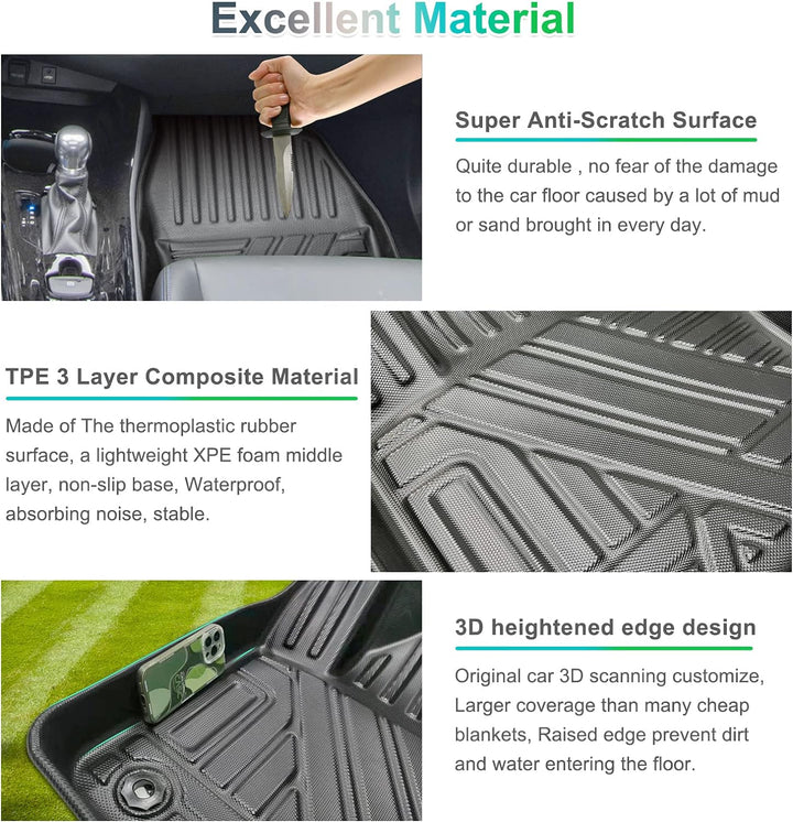 GAFAT Toyot-a C-HR 2016-2023 Fussmatten, CHR Fussmatten Gummimatten Original, 3D-Scannen TPE Hoher R