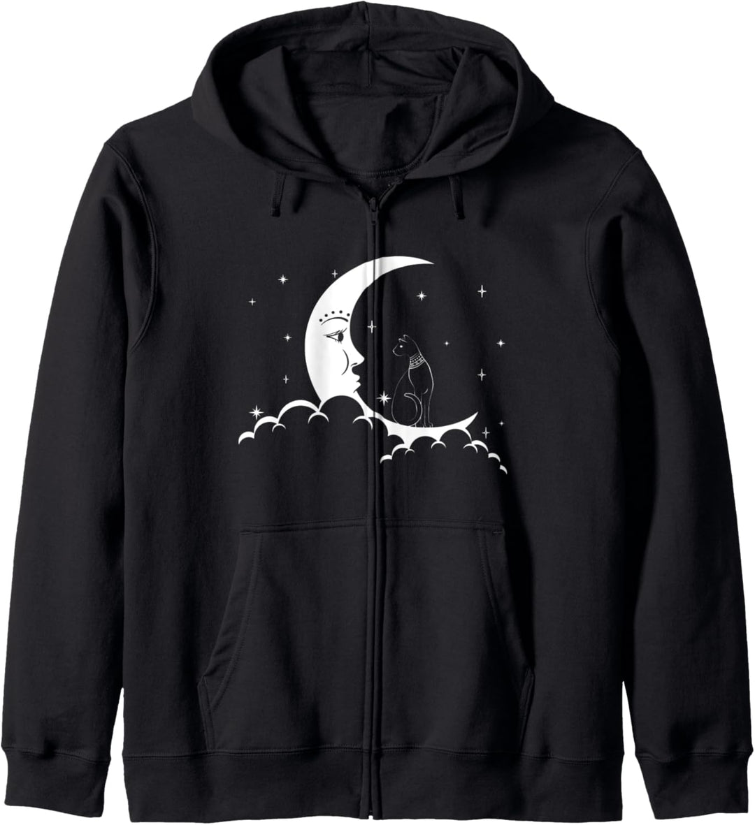 Bastet Ägyptische Katze Goth Mond Kapuzenjacke