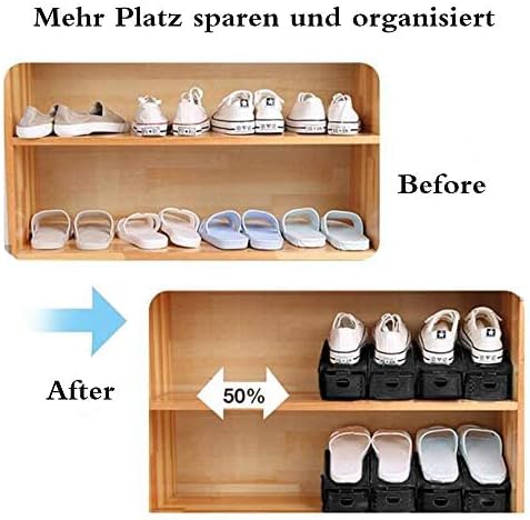 HENGMEI 10er Set Verstellbarer Schuhregal Set Schuhstapler Schuhhalter Schuhorganizer 3 höhenverstel