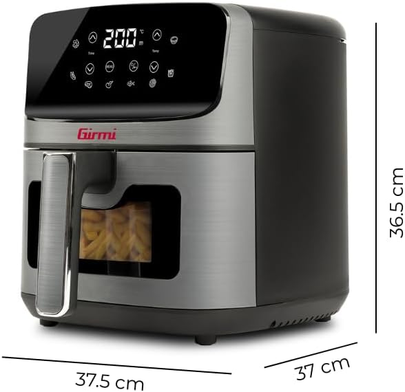 Girmi FG27 "Ecofrit Lite" Heissluftfritteuse, 4,2 Liter, 1400 W, Digitalanzeige, 8 Programme, Timer,