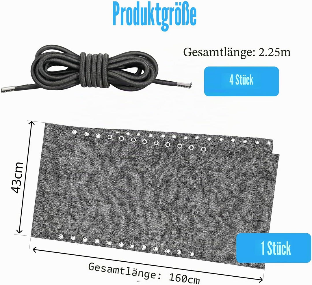 Ersatzbezug für Liegestuhl mit 4 elastischen Seilen (160 x 43 cm), Ersatzstoff für Zero-Gravity-Stuh