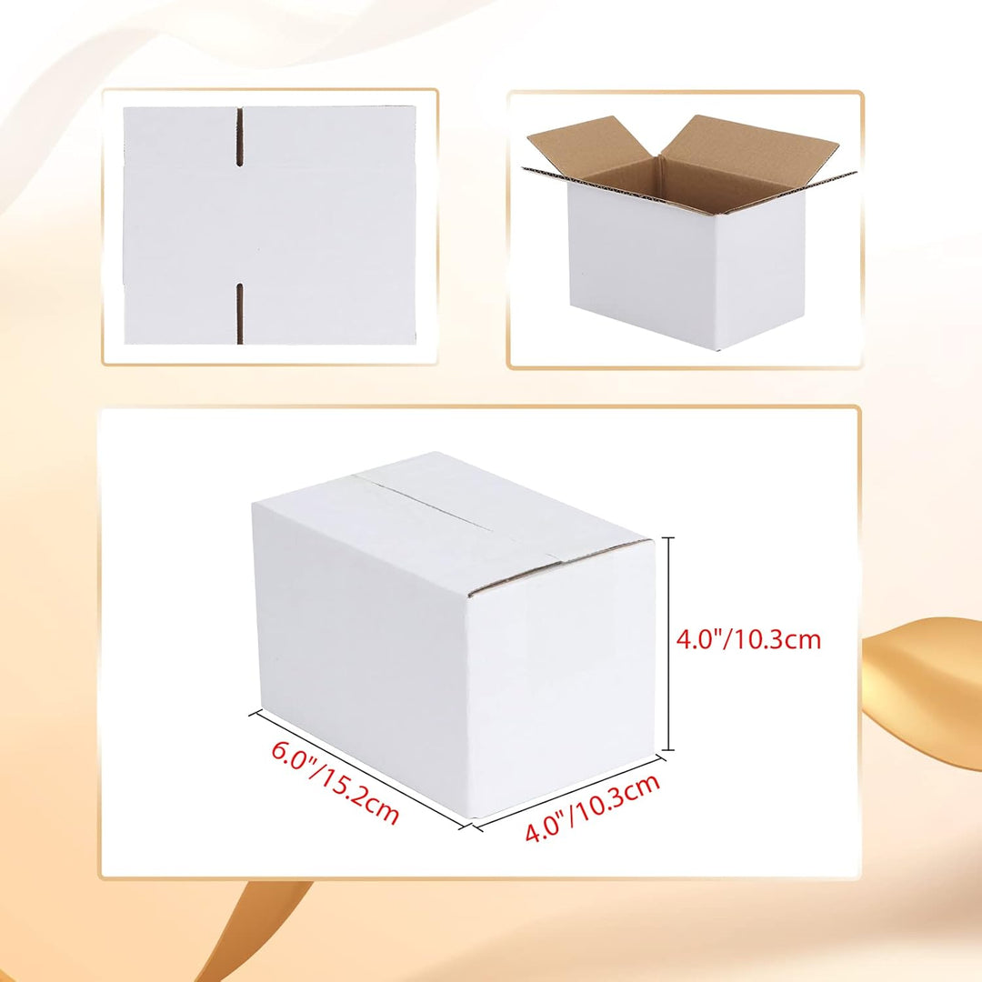 EYMPEU 40 Stück 15,3x10,2x10,2cm Weisse Versandkarton, Kartons für kleine Gegenstände, Spielzeug, Sc