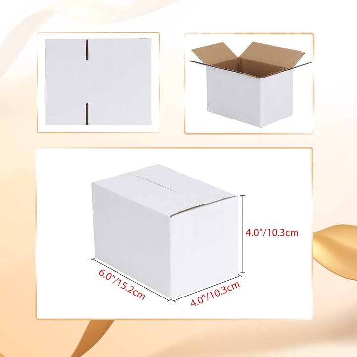 EYMPEU 40 Stück 15,3x10,2x10,2cm Weisse Versandkarton, Kartons für kleine Gegenstände, Spielzeug, Sc