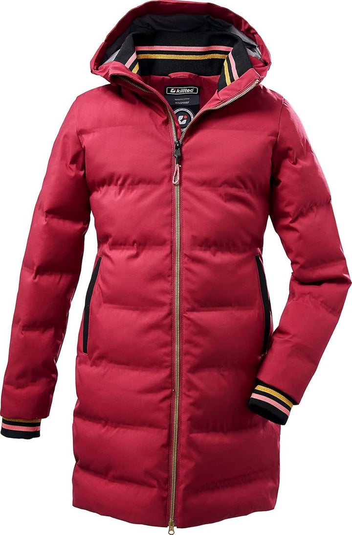 Killtec Mädchen Kow 196 Grls Qltd Ct Wintermantel/Parka in Daunenoptik mit Kapuze 176 brombeere, 176