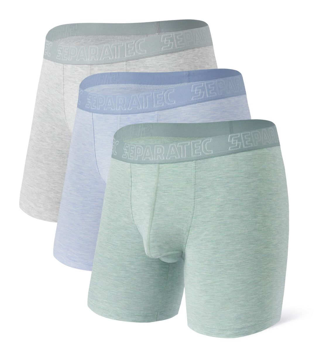 Separatec Herren Boxershorts 4er Pack Doppelbeutel Dual Pouch, Bambus Unterhosen Männer, Stretcken H