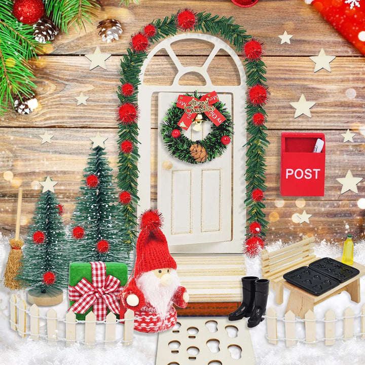 70 Stück Miniatur Wichtel Zubehör Weihnachten Set, Wichteltür Zubehör Komplettset Weihnachtswichtel