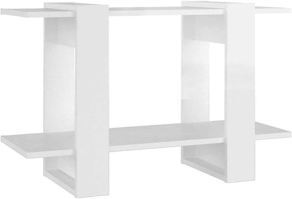 homiuse BüCherregal Hochglanz-Weiss Raumteiler Regal 80x30x51 cm Raumteiler Regal Holzregal Wohnzimm