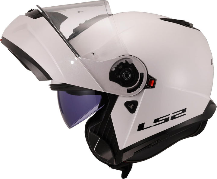 LS2, Casque modulable Moto Strobe II Gloss White, XXL BLANC XXL, BLANC XXL