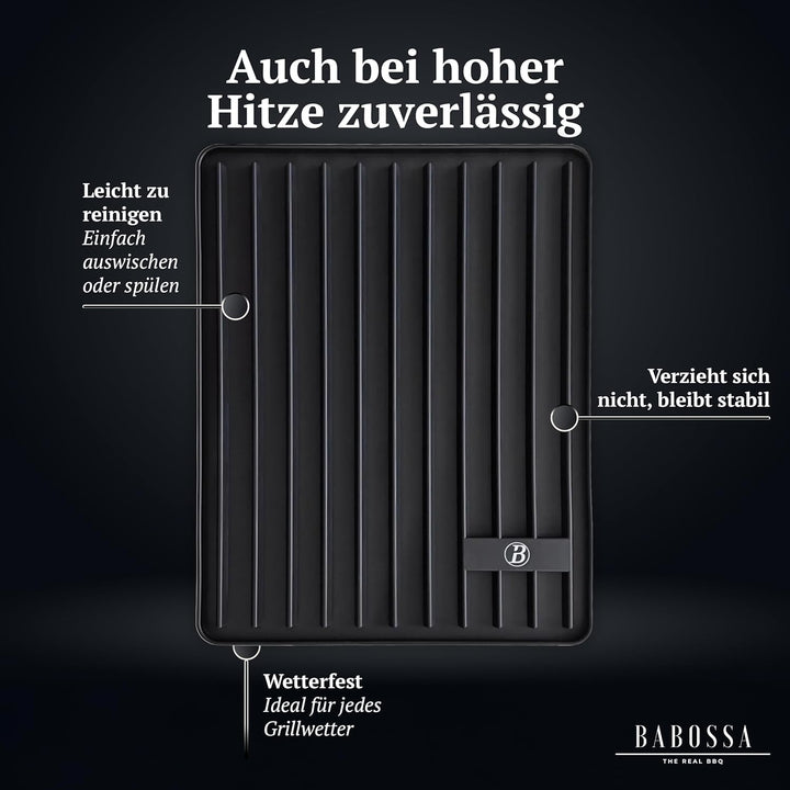 BABOSSA Magnetische Besteckablage – Silikon Grill Matte 39 x 28 cm – Rutsch- und spühlmaschinenfest
