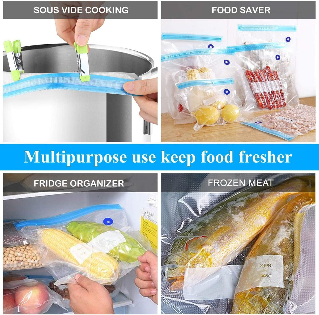 Vakuumbeutel-Set (30x34CM),10 Stück Sous Vide Beutel mit Pumpe, Wiederverwendbare Vacuum Bags, für R