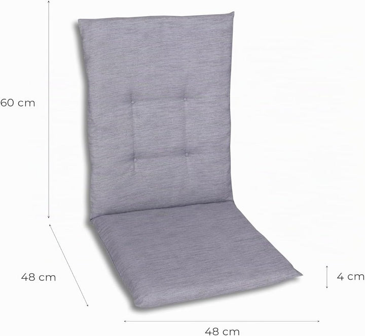 Bequeme und attraktive Polsterauflagen für Mittellehner-Gartenstühle (2er-Set, Uni grau, Mittellehne