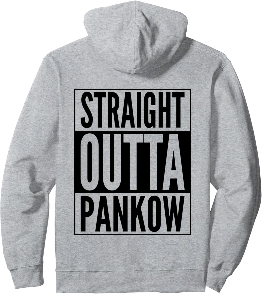 Straight Outta Pankow Stadtteil in Berlin Schwarzes Design Pullover Hoodie