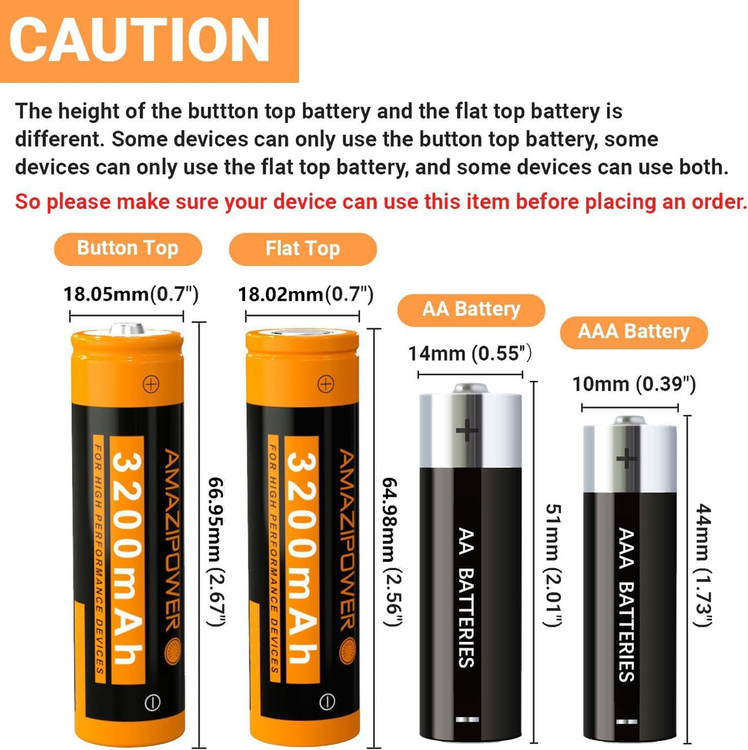 3,7 Volt Wiederaufladbarer Akku，3200mAh NiMH Batterie Hohe Kapazität Batterien für LED Stirnlampe,Fe