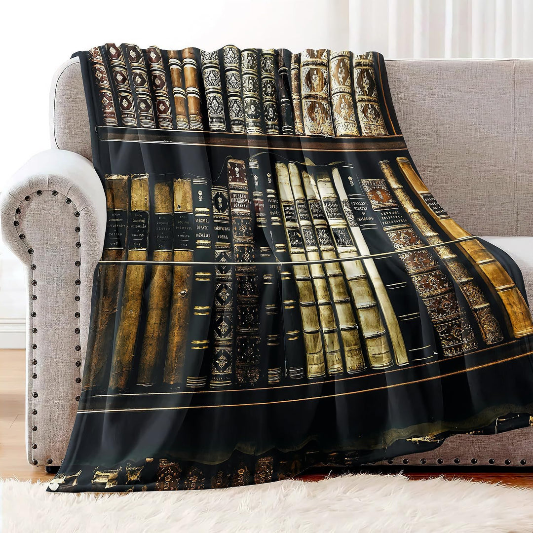 YISUMEI Decke 150x200 cm Kuscheldecken Sanft Flanell Weich Fleecedecke Tagesdecke Bücherregal altes
