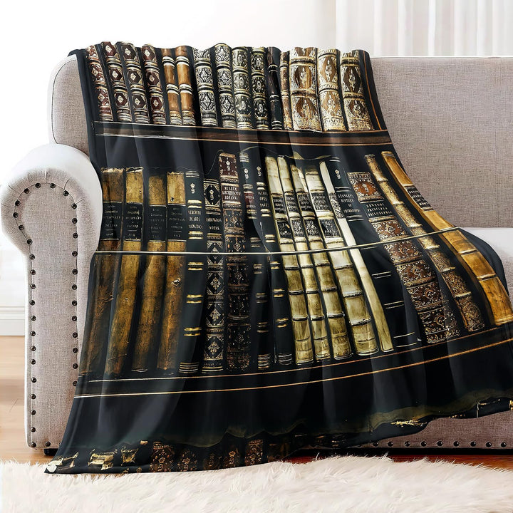 YISUMEI Decke 150x200 cm Kuscheldecken Sanft Flanell Weich Fleecedecke Tagesdecke Bücherregal altes