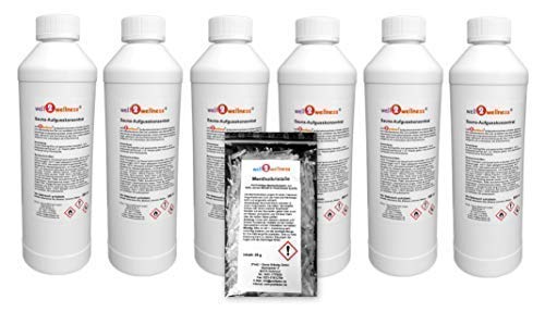 Saunaaufguss Set 6 x 500 ml von well2wellness® + gratis 25g Mentholkristalle - freie Wahl aus über 1