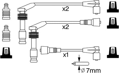 Bosch 0986357242 - Zündleitung - 5er Set