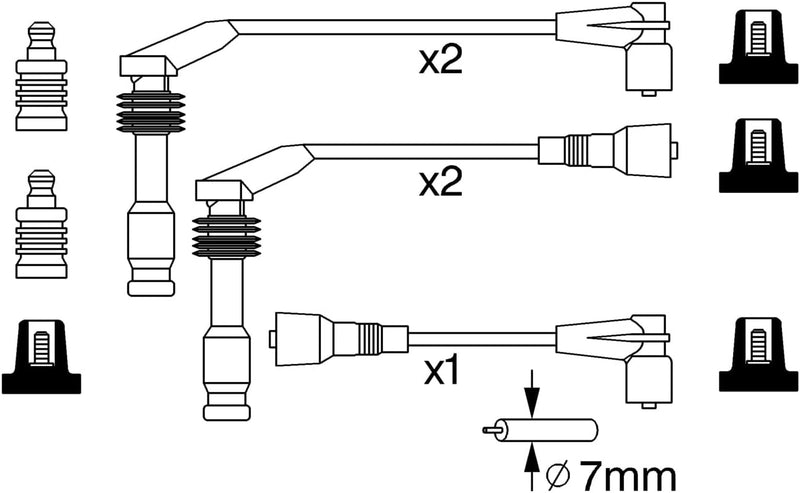 Bosch 0986357242 - Zündleitung - 5er Set